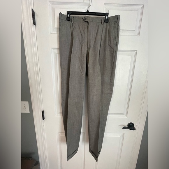 Classic Men's Gray/Black Dress Trousers - Picture 1 of 4